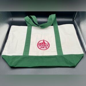 TRADER JOE’S Canvas Tote Bag Reusable With an Embroidered Logo size Large.